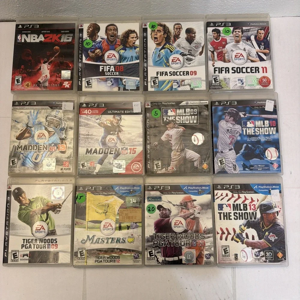Sony PS3 Sports! Game Lot (12) NBA 2K FIFA Madden MLB The Show PGA Tour